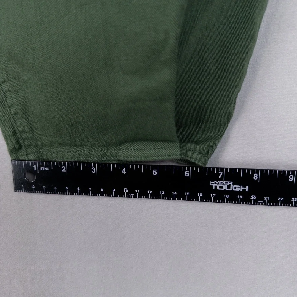 Tibi Brancusi Pant Jeans Womens 30 Green Stretch Barrel Leg Crop High Rise - Picture 10 of 13